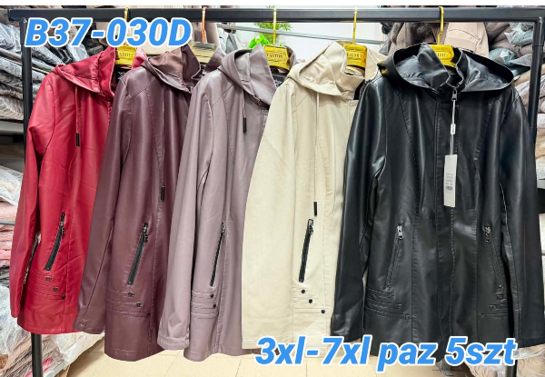 Kurtki damskie skórzana Roz 3XL-7XL, 1 Kolor Paczka 5 szt